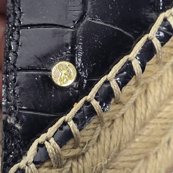 2/$60 Sam Edelman Black Croc-Embossed Natty Sandals - Picture 6 of 6